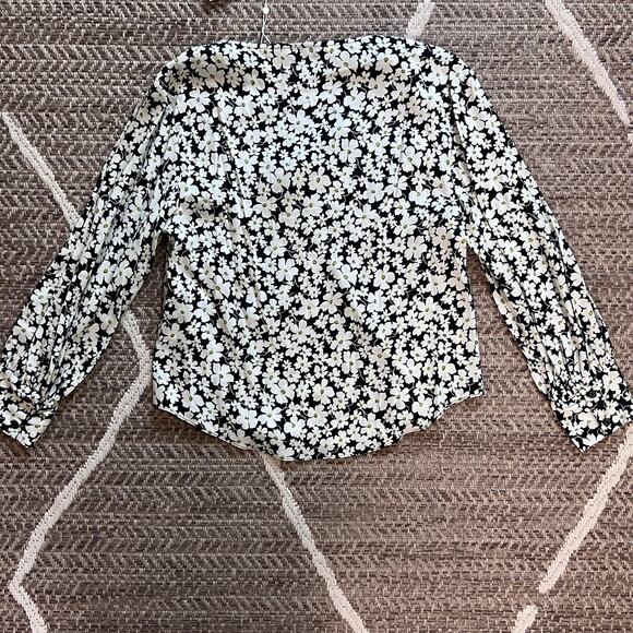 Rebecca Taylor Paige Fleur Drawstring Long Sleeve Blouse Sz 8 - Picture 5 of 11